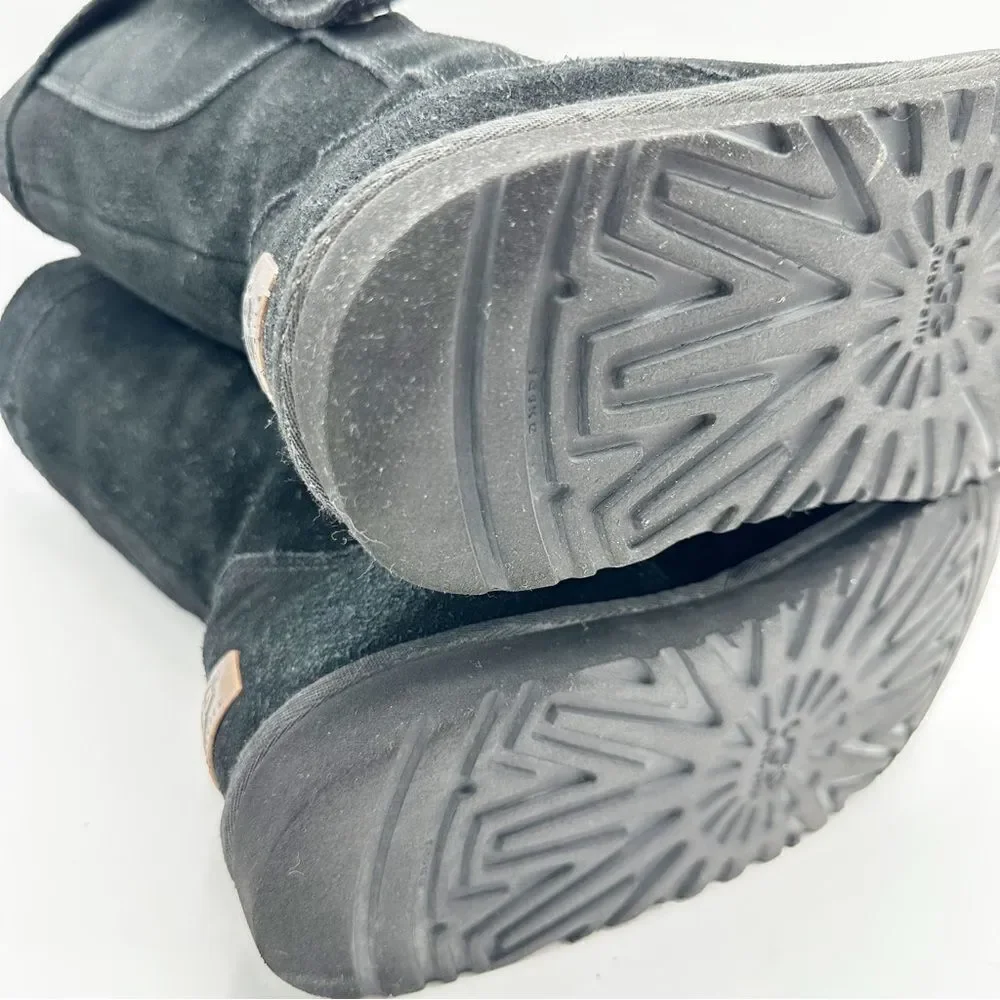 Ugg Tall boots with side pockets and buckles black suede size 6‎ EU 35